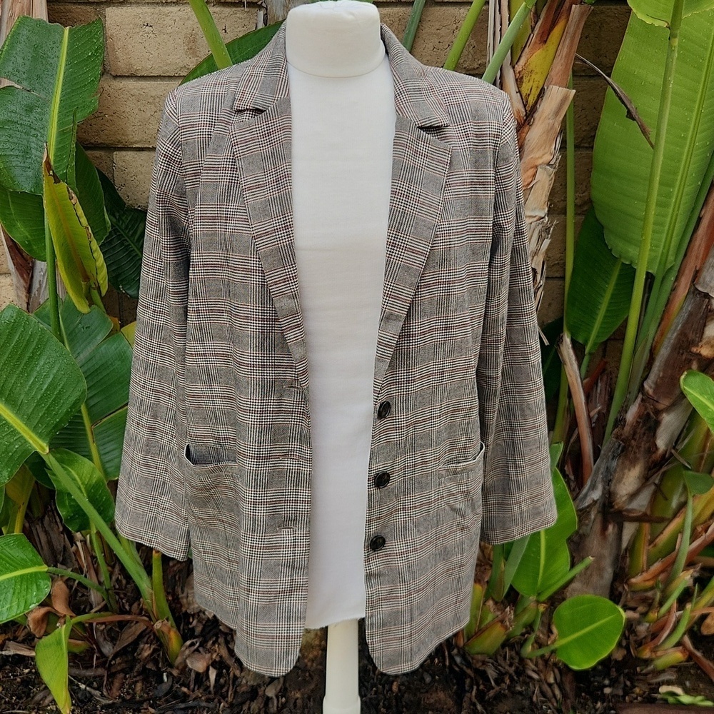 L*SPACE x Tessa Brooks Nadia Plaid Blazer Jacket M - Picture 3 of 9